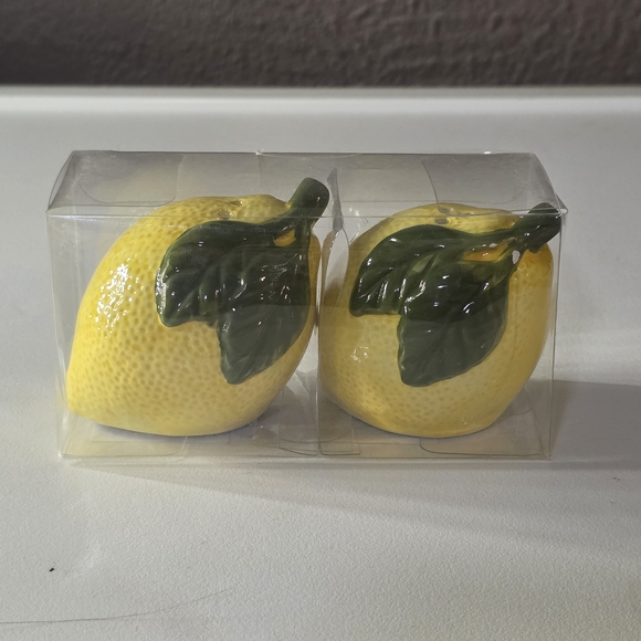 Blue meets Home Other - Lemon Shaped Salt and Pepper Shakers NWT